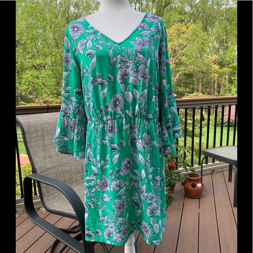 A New Day Green Floral Dress